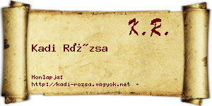 Kadi Rózsa névjegykártya